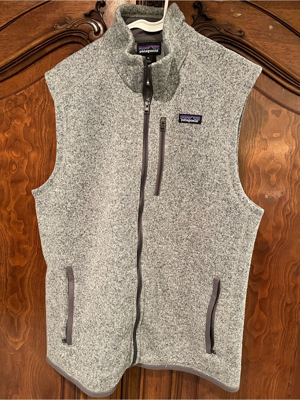 Patagonia Heather Gray Full-Zip Men's Fleece Vest